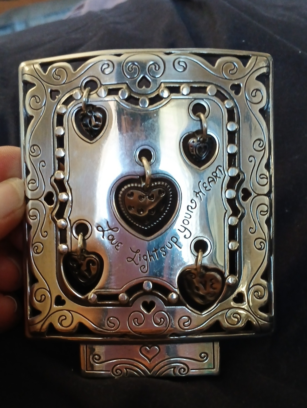 Brighton Silver plated " Love Lights Up Your Heart" Night Light Cover